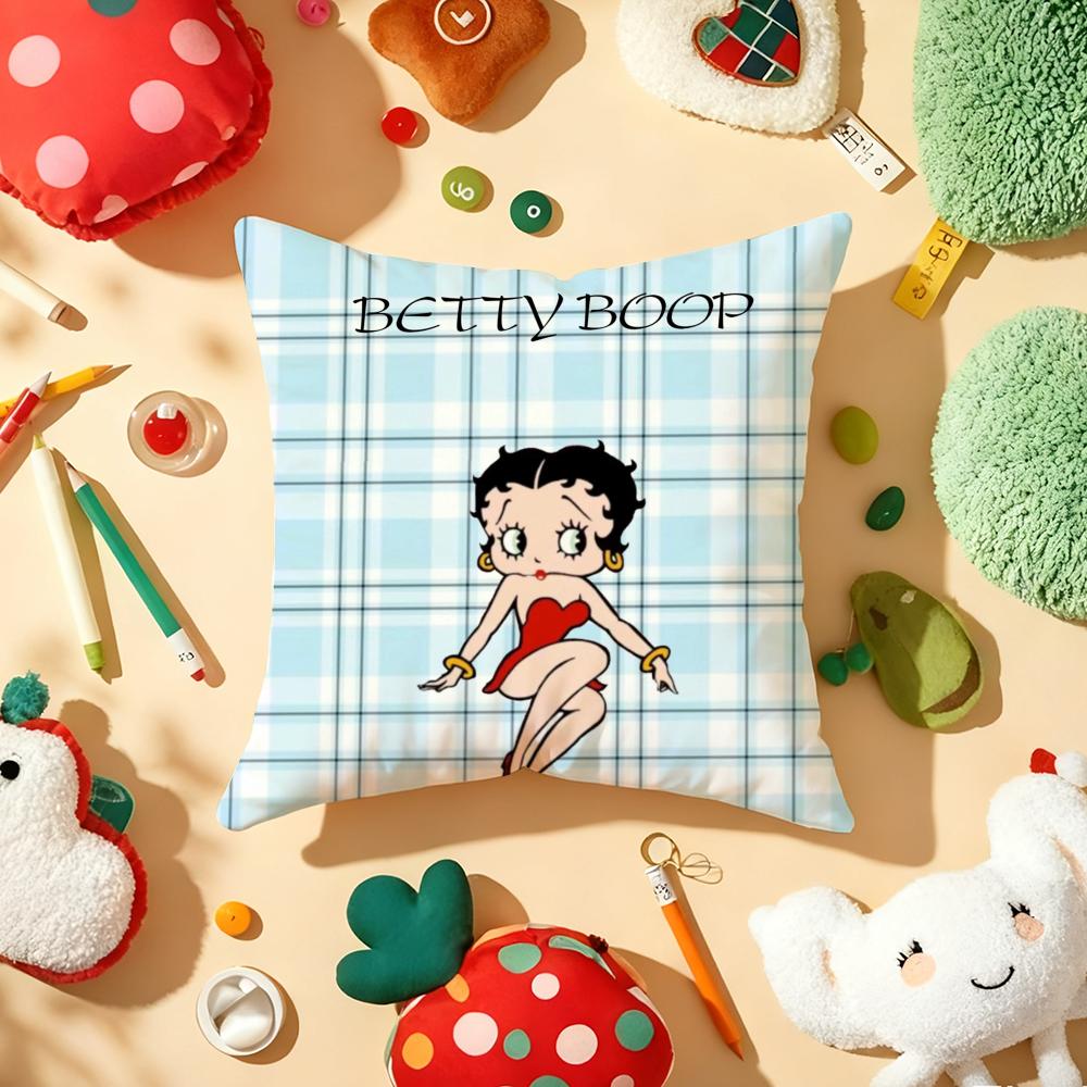 B-Bettys-Cute-B-Boops Pillow Case Plush Fabric Soft Double-Sided Printed Sofa Warm Winter Home Gift Cushion Cover