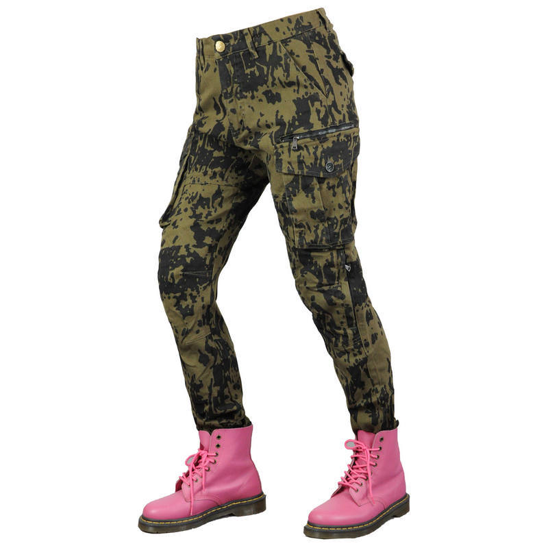 Motorradjeans weiblicher Fahrer Mehrzweck-Cargo atmungsaktive Camouflage-Hose Motorrad-Schutzhose Reithose