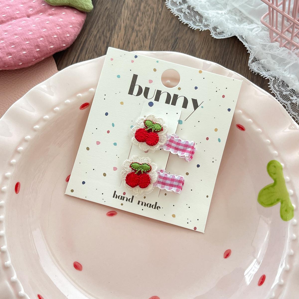 2025 Spring New Fabric Baby Hair Clip,Embroidered Fruit Sweet Barrettes,Hair-Friendly Full Cover Clip,Versatile Hair Accessories