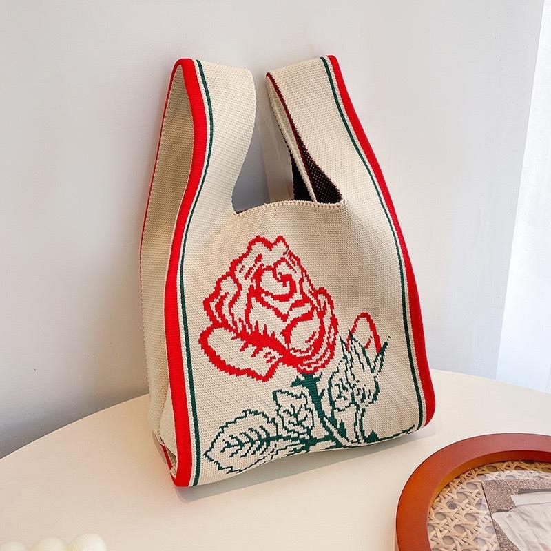 Knitted bag, gift bag, souvenir gift, woven bag, gift bag, fashion wrist bag, handbag, women's bucket bag.