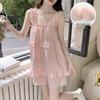 2026 Summer Women's Pajama Set: Princess Style Cloud Cotton Camisole with Built-in Bra
