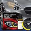 Car Headlight Restoration Kit - Chemical Brightener Polishing Paste & Sanding Set for Auto Headlamps