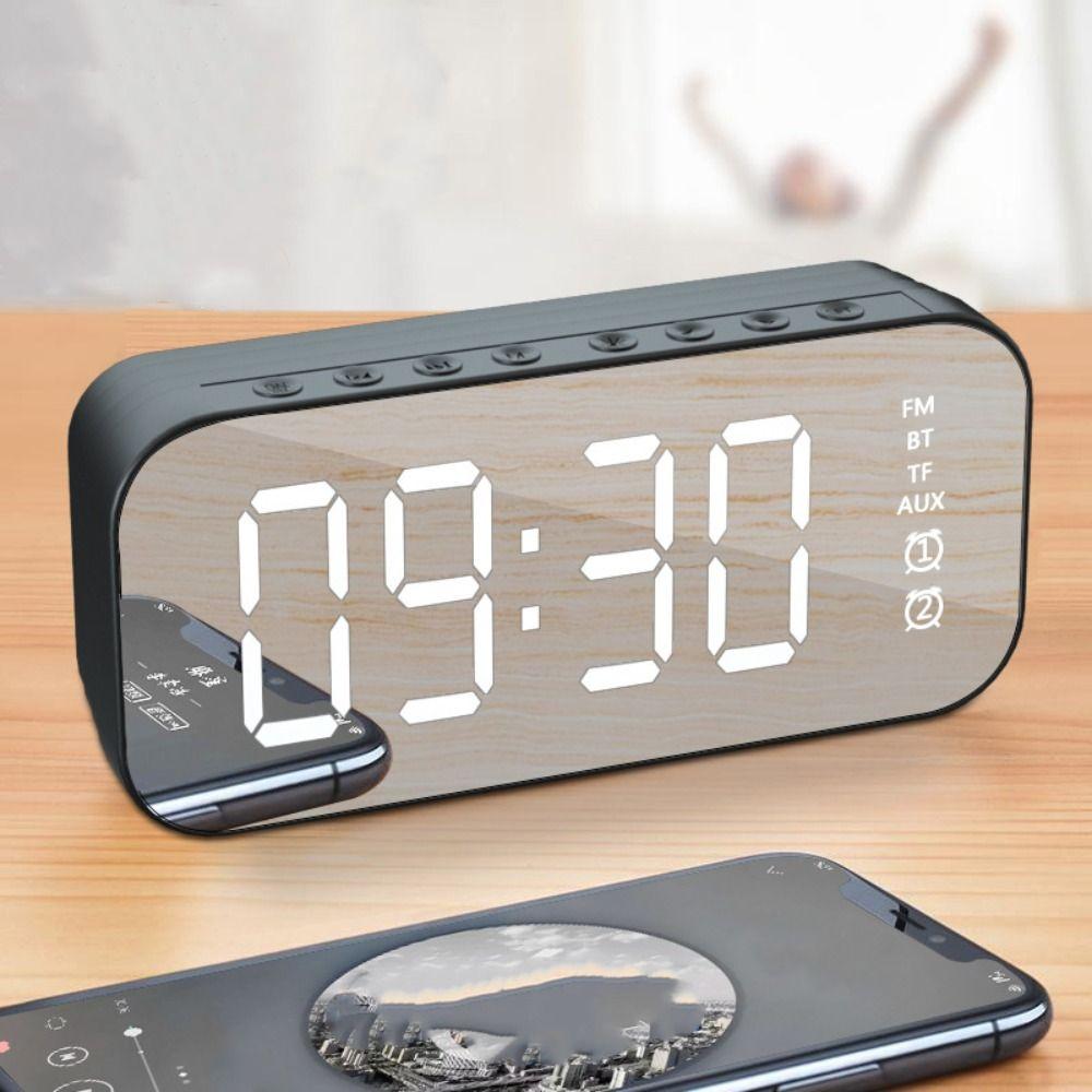 Portable Bluetooth Speaker Digital Display Digital Clock Wireless Charging Clock  Nightstand