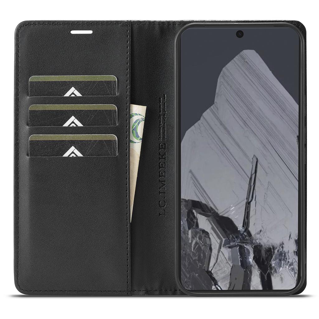 LC.IMEEKE Etui portfelowe z teksturą włókna węglowego ze skóry do Google Pixel 10 Pro/10/9 Pro/9