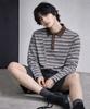 AZENDER Striped Polo Shirt Brown