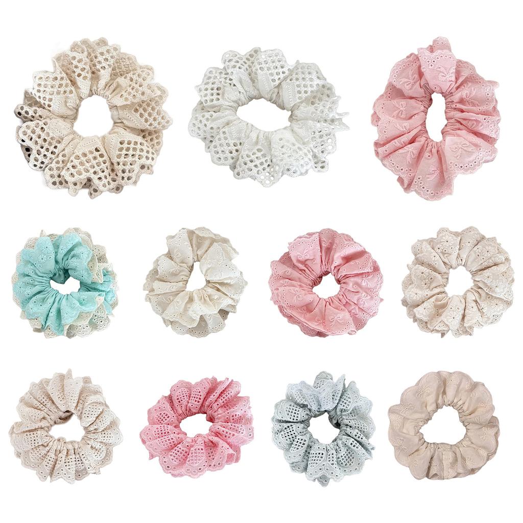 Temperament Elastic Hair Scrunchies for Girl Lace Trim Hair Rope Makeup Spring Hair Rope for Girl Hair Styling Supply