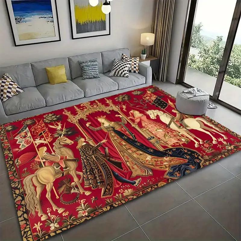 VIKAMA French Country Style Rug Durable And Easy To Clean Home Decor Living Room Decor Floor Mat Bedside Rug For Bedroom