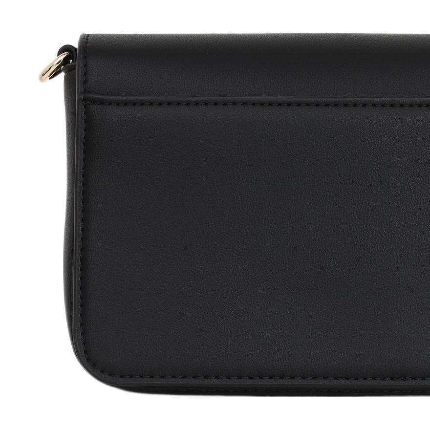 Versace Jeans Couture Letter Logo Unifarben Klappe PU Crossbody Umhängetasche Kleine Damen Tasche Schwarz 74VA4BR1-ZS585-899