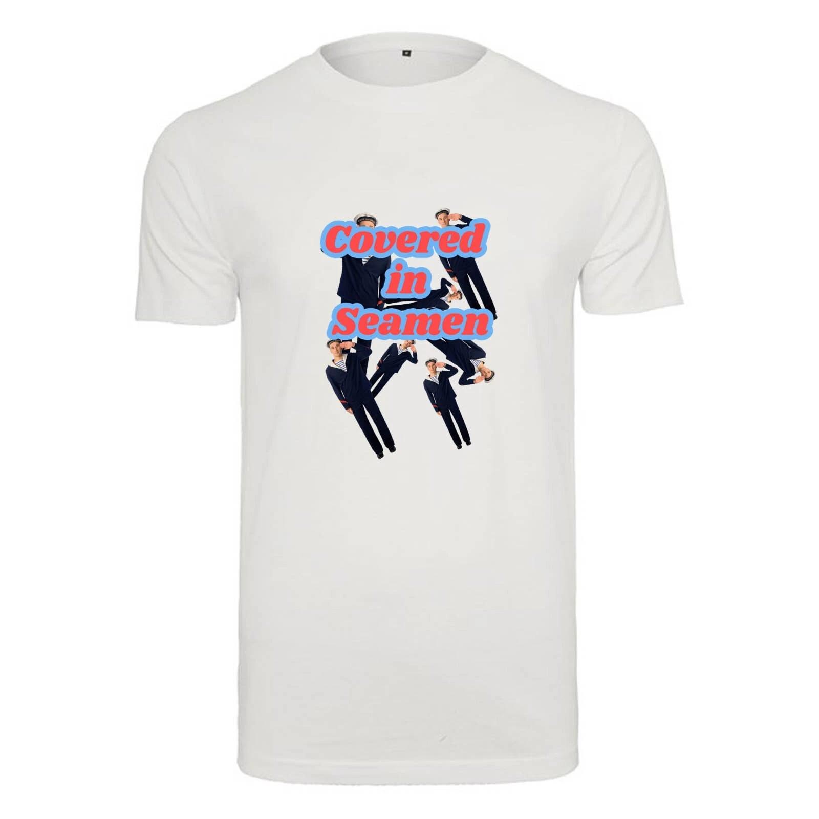 Unisex T-Shirt-Covered in Seamen- Novelty Funny Adult Humour 2XL