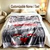 Gnome Theme Custom Blanket Personalized Name & Text Customized Soft Warm Throw Blanket Home Decor