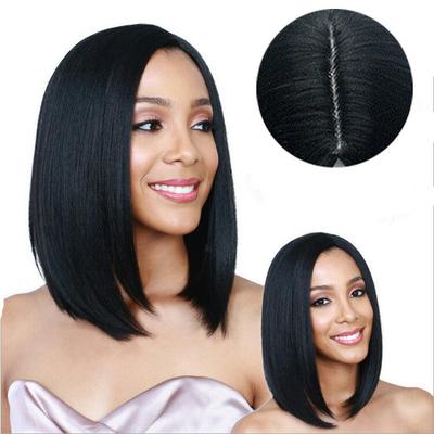 Fashion Synthetic Wigs for Women Ladies Straight Short Bobo Black Hair Heat Resistant Fiber Party Cosplay Daily Use Wig