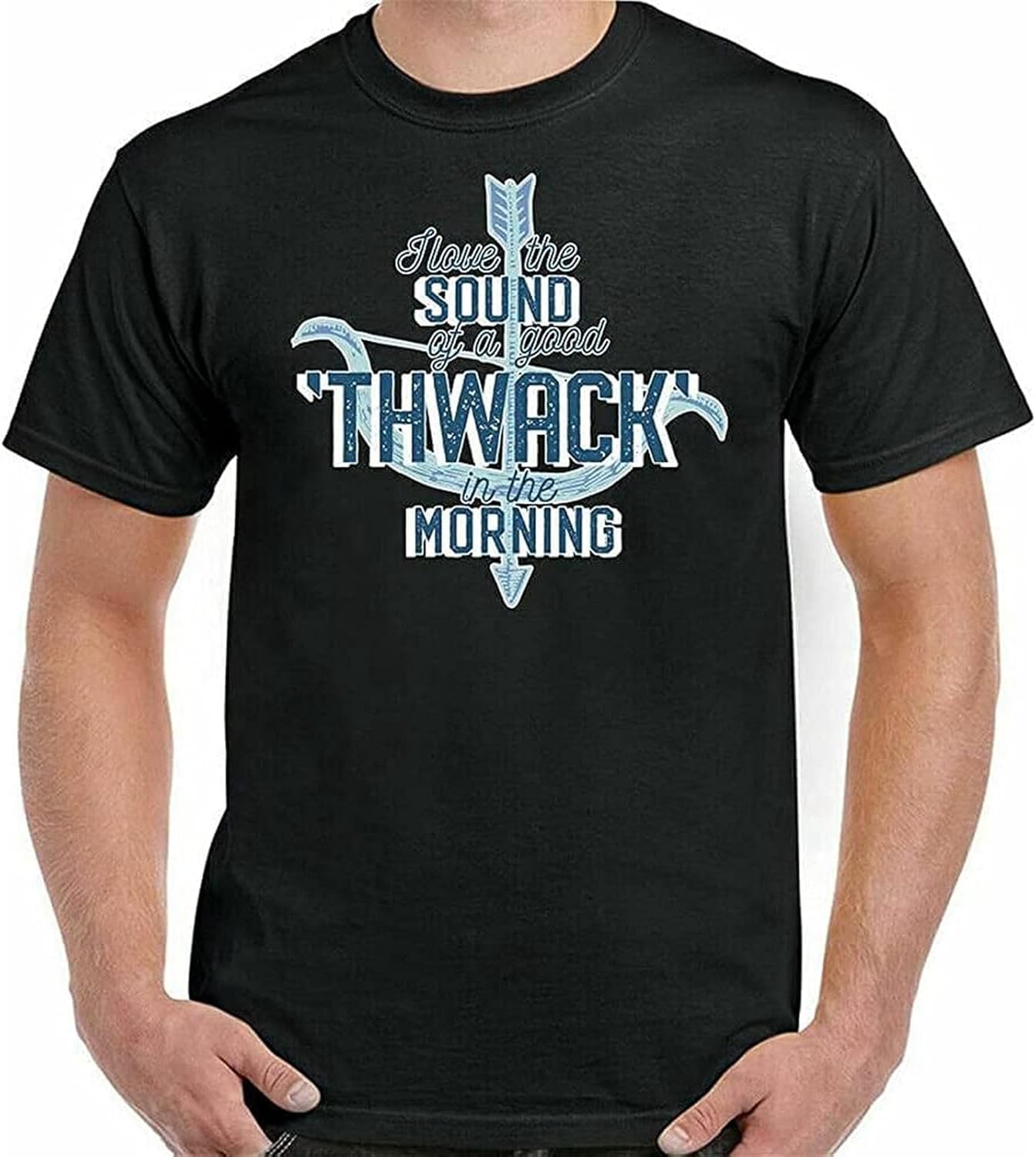 Men s Archery T-Shirt, Mens Funny Bow & Arrow Archer Unisex Tee Thwack S чёрный