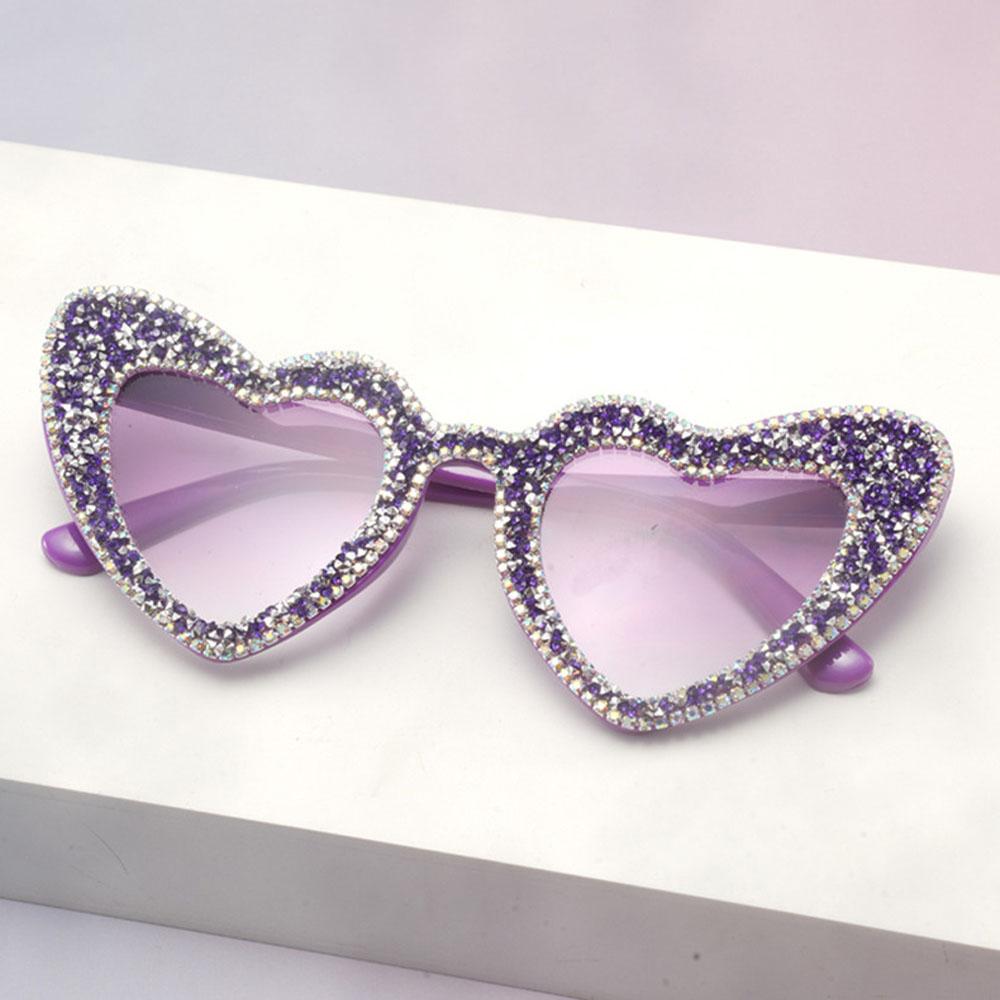 Sparkly Heart Shaped Sunglasses for Women Rhinestone Wedding Party Favors Bridesmaid Gift Shiny Diamond Sun Glasses Photo Props