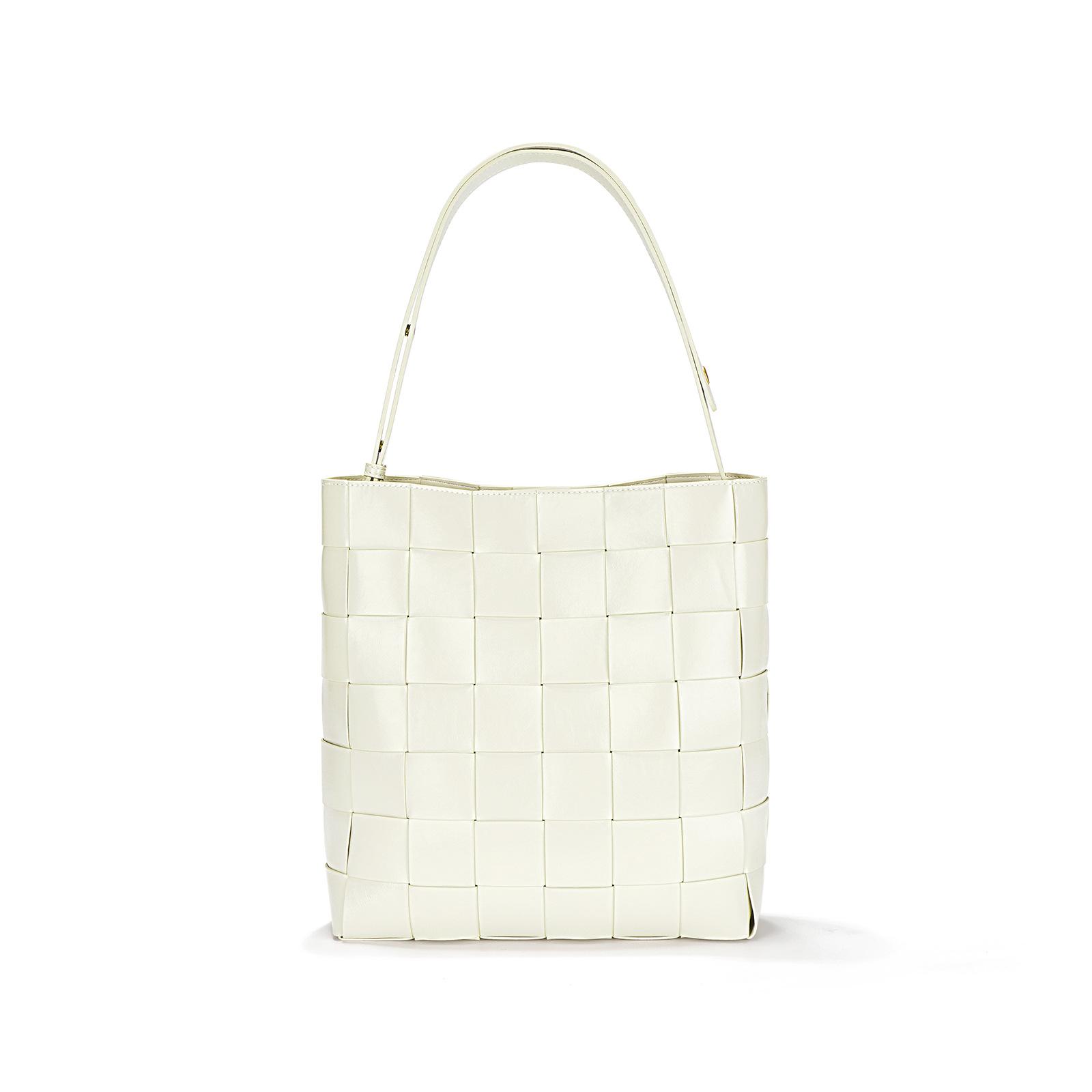 

Модная плетеная сумка, сумка-ведро, натуральная кожа, новая нишевая текстура высокого класса, вместительная сумка из коровьей кожи через плечо, кроссбоди, подмышечная сумка