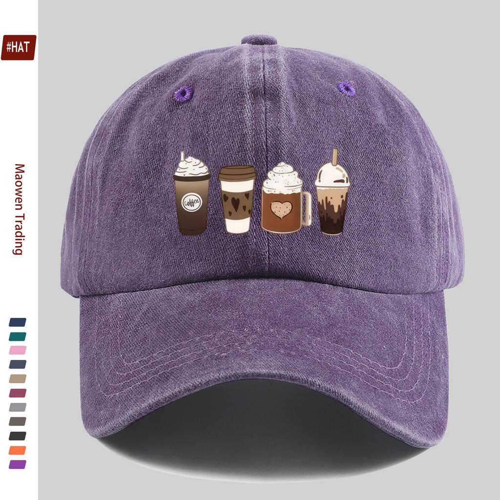 Pc Coffee Pattern Print Baseball Cap Casual Home Printed Design Leisure Hat Comfortable and Lightweight Trucker Sun Hat with