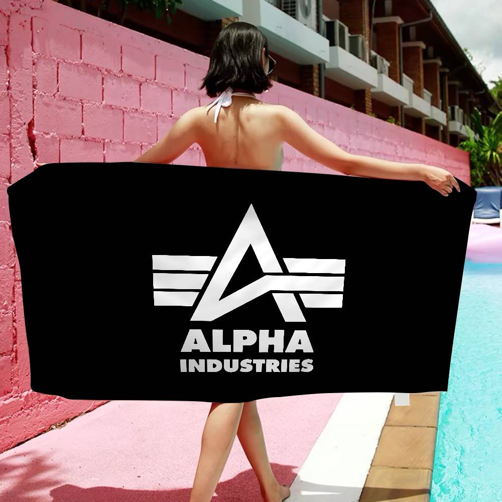 A-Alpha La I-Industries Logo Microfiber Beach Towel Absorbent Quick Dry Soft Yoga Swimming Resort Mountain Climbing Towel