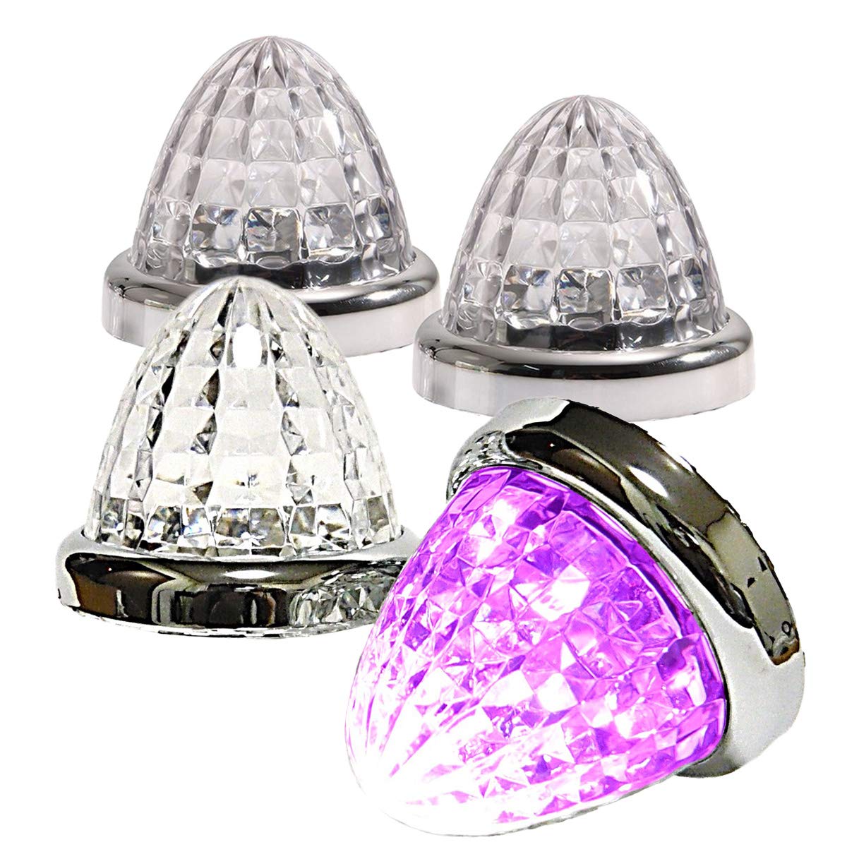 

24V Светодиодный габаритный фонарь Боковой габаритный фонарь Хромированное кольцо Принадлежности для грузовиков Комплект из 4 штук (розовый) розовый