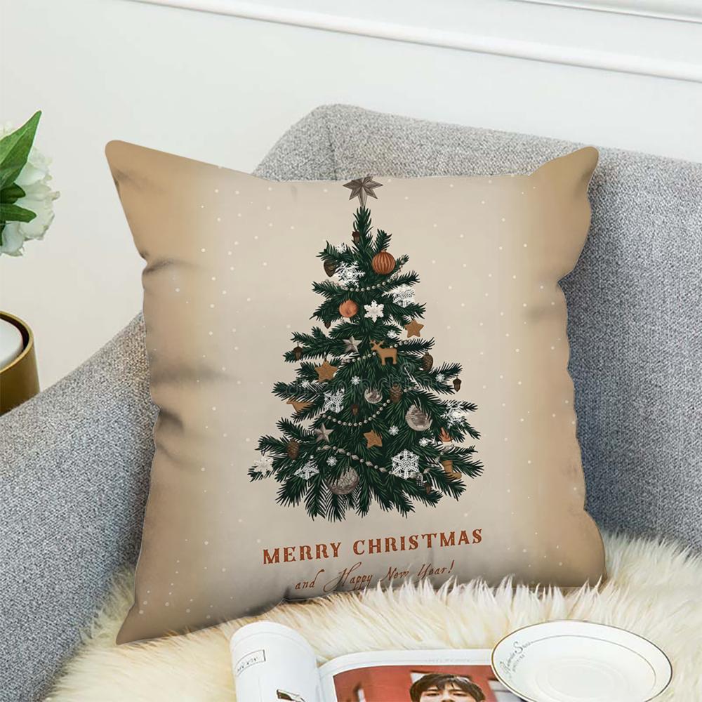 Christmas Tree Pillow Case For Car Sofa Decorative Home Double-sided Print Plush Square Throw Pillow Cushion Cover