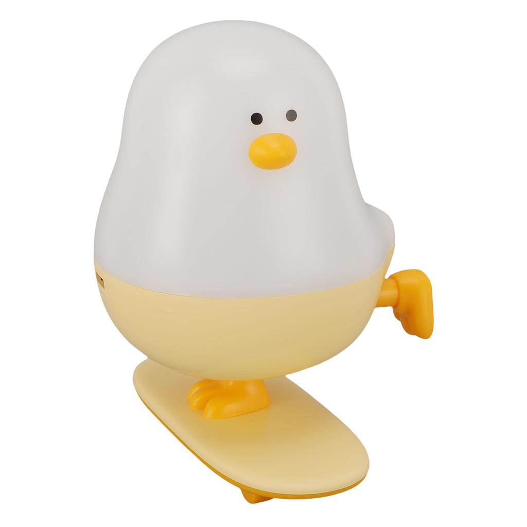 Cute Skateboard Chicken Night Light Warm White Stepless Dimmable USB Rechargeable LED Bedside Lamp for Bedroom