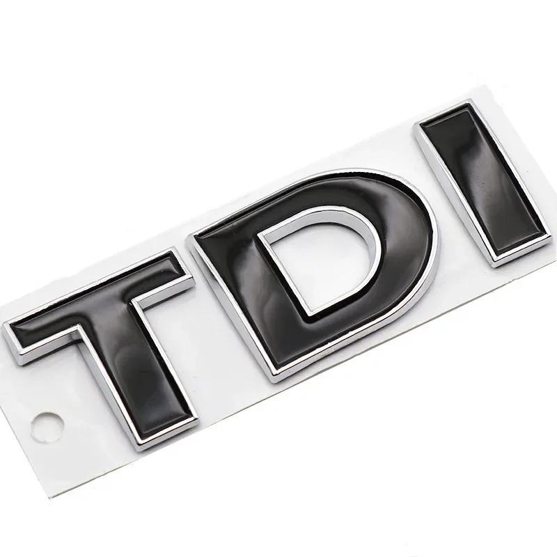 Autocollant Emblème Logo Métal 3D TDI pour Calandre Avant de Voiture Aile Côté Coffre Arrière Décoration Badge Auto Pour VW Polo Golf Jetta Passat MK4 MK5