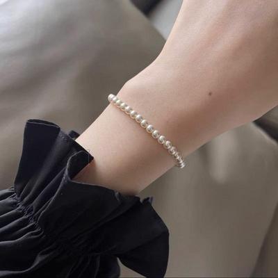 Zhuji Freshwater Pearl Bracelet: 4.5-5mm Near Round Pearls On a Durable Leather Cord