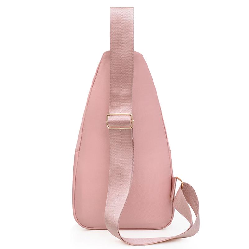 Women's Embroidered Nylon Chest Bag, Unisex Crossbody Sling Pack, Lightweight Travel Hiking Bag