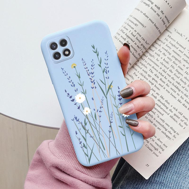 Weiche Hülle für Samsung Galaxy A22 A22S 5G Handyhülle Niedliche Blumen Schmetterling Fundas TPU Hülle für Samsung A22 A 22S Stoßstangen Hüllen
