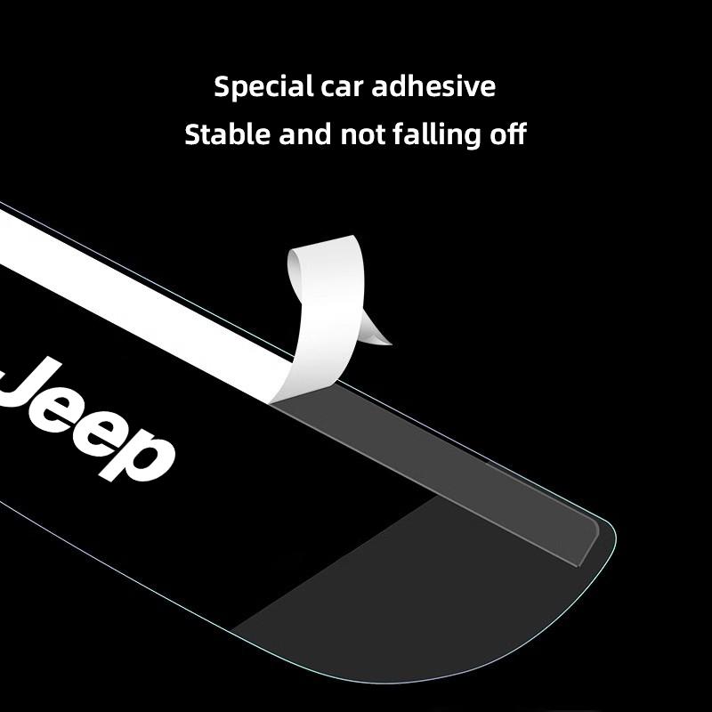 2Pcs Car Rearview Mirror Rain Eyebrow Protector Rain Sticker For Jeep Grand Cherokee Wrangler JK Gladiator Compass Renegade Patr