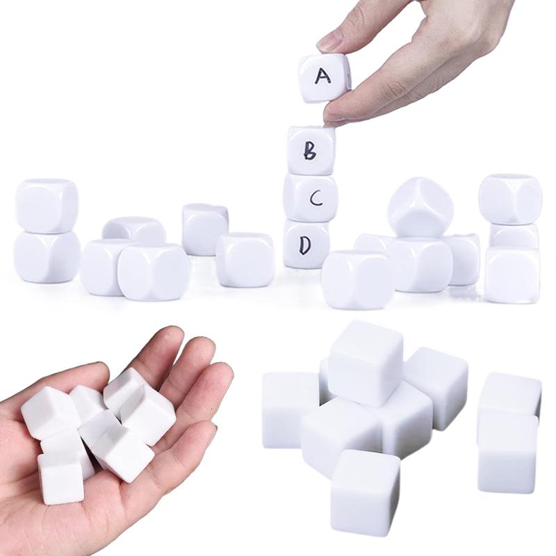 6/10pcs Blank Six Sided Dice Acrylic White Table Games for Board Games Party Gathering Leisure And Entertainment Props TMZ