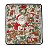 Christmas Doodle Coloring Blanket with Watercolor Pens, Soft Velvet for Creative Fun, 150 130 Cm