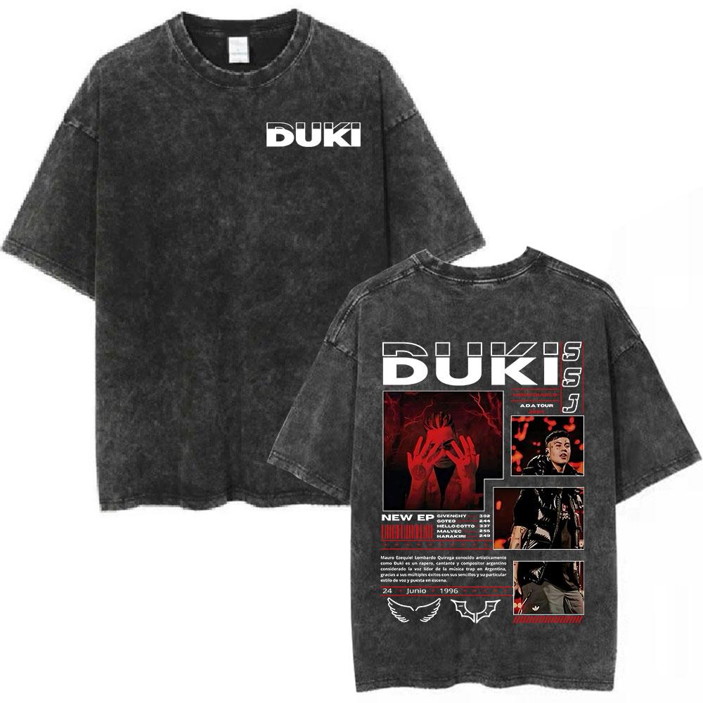 

Rapper Duki Graphic Washed Tshirt Men Women Cotton Casual Oversized Tshirts Hip Hop Vintage Short Sleeve T Shirts Streetwear S