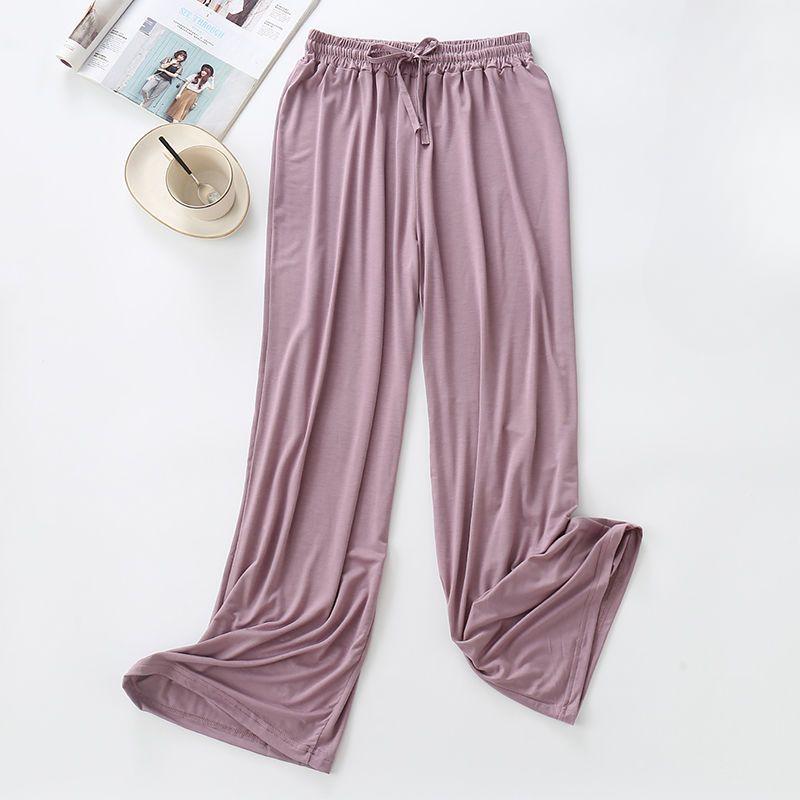 Modal Wijde Broek Dames Lente Zomer en Herfst Los Vallend Casual Vloervegende Broek Hoge Taille Rechte Broek Dans Oefenbroek
