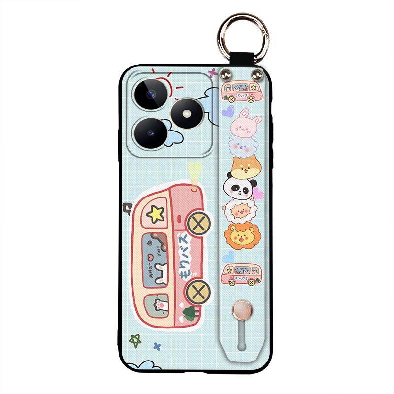 Waterproof Anti-dust Phone Case For Realme C53/Narzo N53 Ring Cartoon Shockproof Anti-knock Soft case Silicone Lanyard