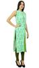 Bimba Womens Green Cotton Kurti Sleeveless Printed Kurta India Tunic Blouse