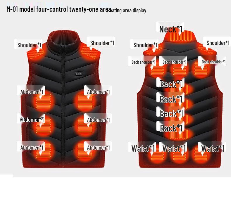 Smart USB Heated Vest for Autumn and Winter - Multi-Zone Temperature Control