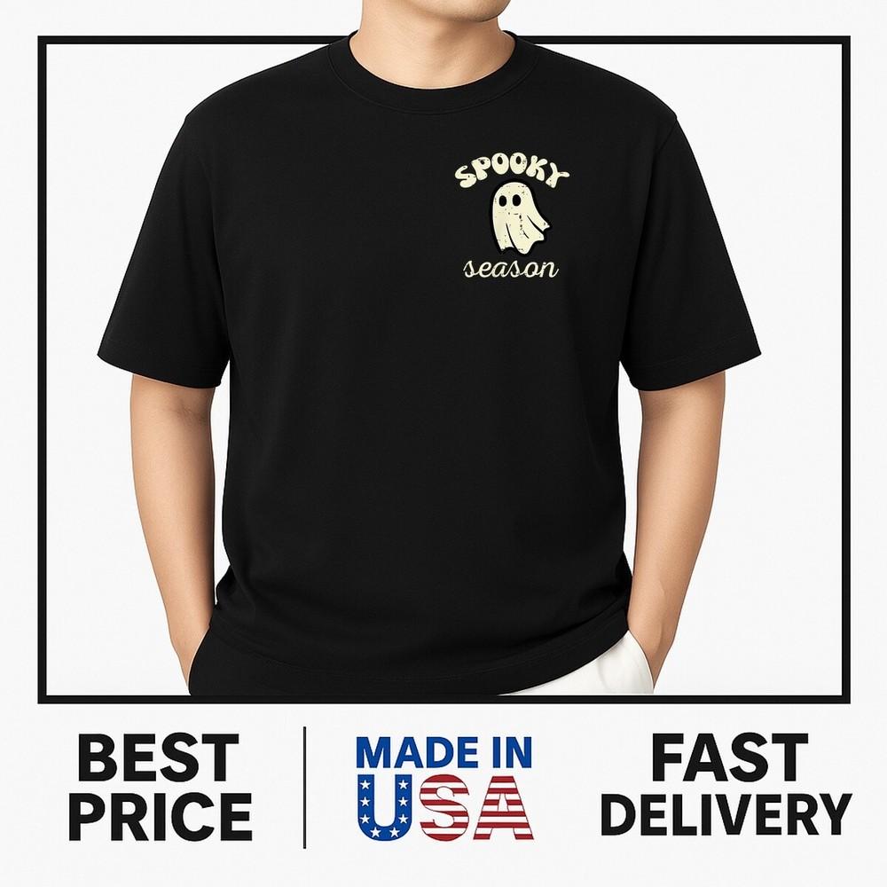 Halloween Ghost Spooky Season Costume Pocket T-Shirt ON TREND Unisex T-Shirt S