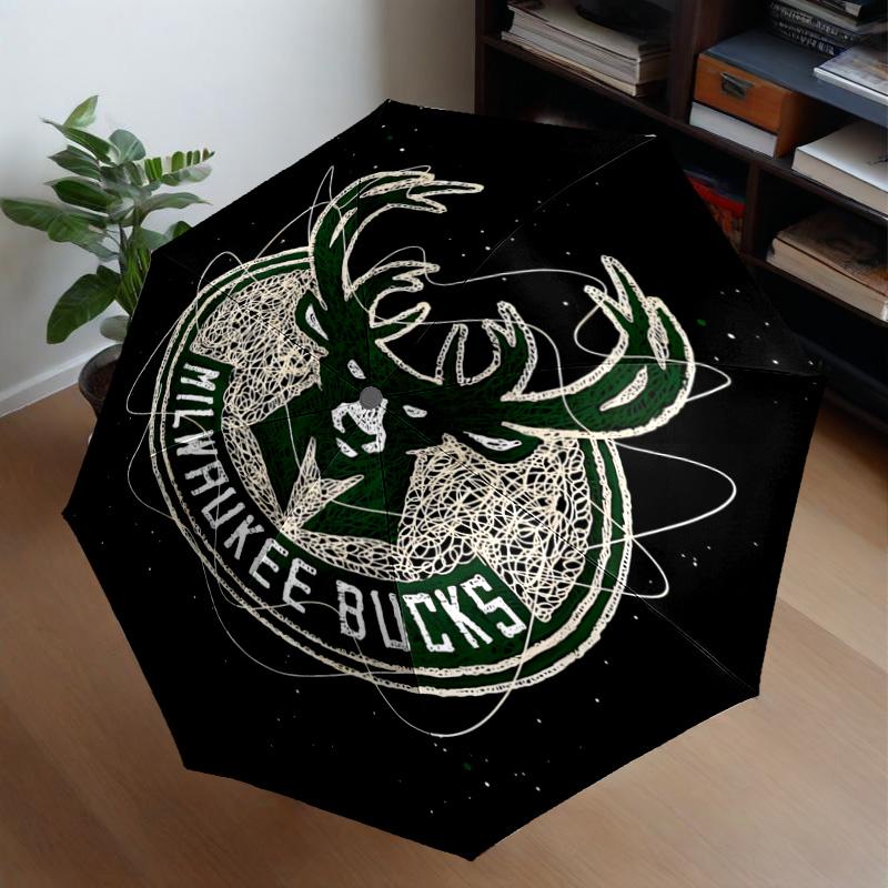 Bucks Team Logo Umbrella 8-Frame for Travel, Camping, Casual Lightweight Portable Umbrella, Essential for Every Family Holidays Gift