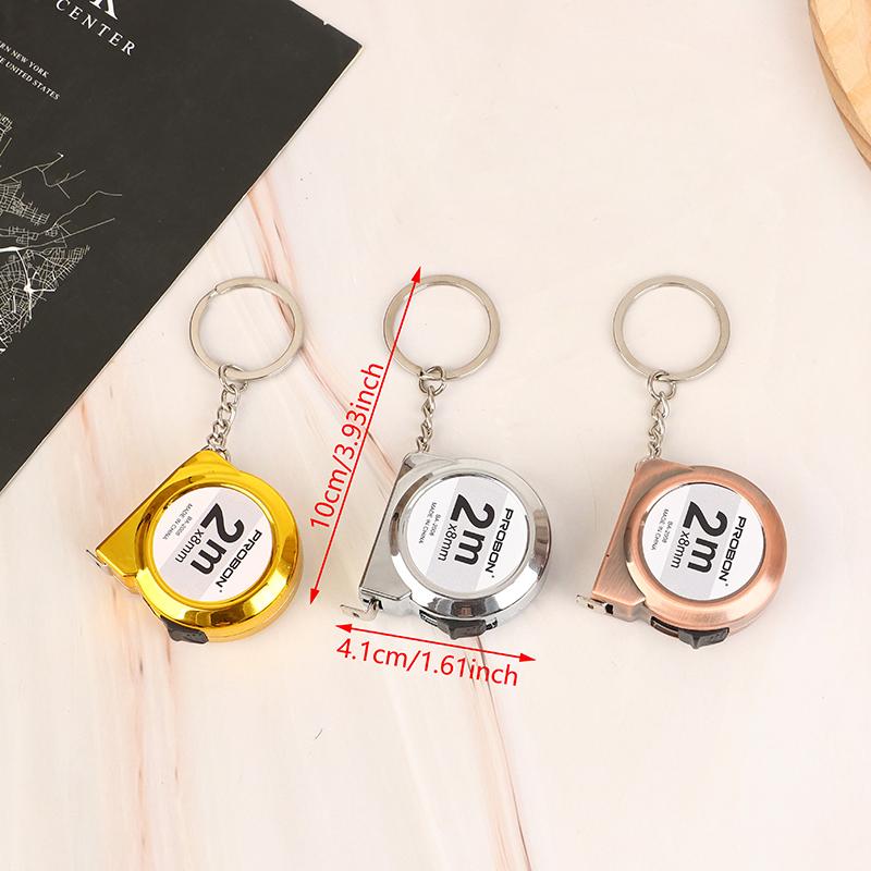 Mini Small Portable Tape Measure Portable Key Chain 2 M Ruler Household Steel Tape Measure