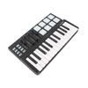 25 Key Ultra Portable USB MIDI Keyboard Controller with 8 Colorful Backlit Trigger Pads