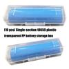 10pc Single Slot Plastic 18650 Battery Storage Case Secure Snap Closure Box for Enhances Safety and Convenient Access