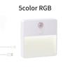 Motion Sensor LED Night Light RGB Rechargeable Wireless Cabinet Lamp For Bedroom Staircase Aisle Closet Induction Lighting