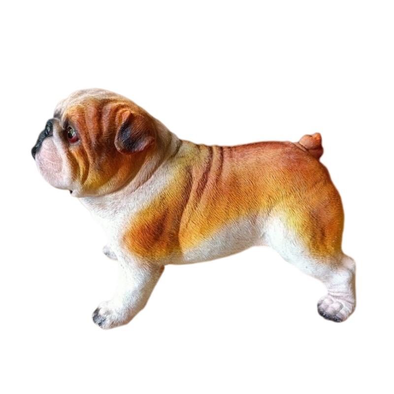 BRResin Handicrafts Creative and Cute Realistic Puppy French Bulldog Decorative Item Dog Outdoor Garden and Courtyard DecorationEY