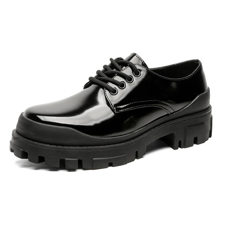 

Men s Black leather shoes Leisure Classic Designer Styles Party or work Daily trendy youth hot selling shoes Thick soled 44 чорний