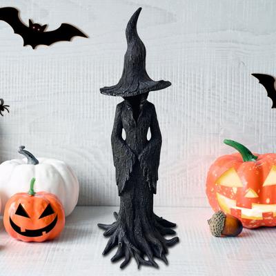 Cracker Barrel Witch Statue Retro Magician Decor Halloween Witch Ornament Dark Fantasy Ornament Home Decoration and Collectibles