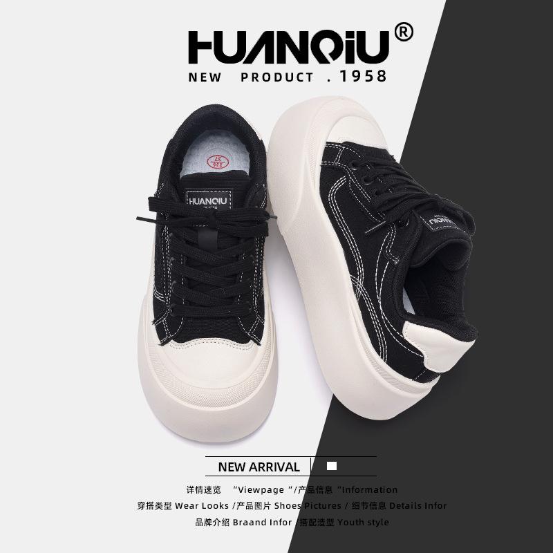 Globale vår tykksålede sko dame ZHQ68212 nye allsidige populære nisje damesko retro store hodeskosko dame