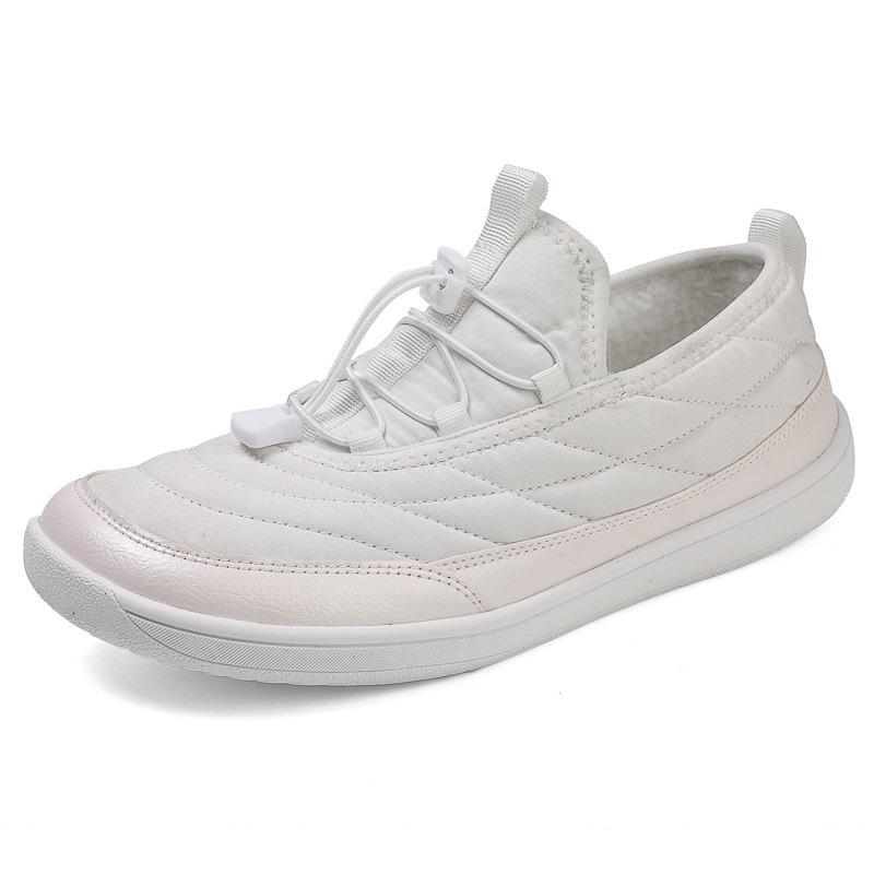 Size 50 Plus Size Winter Casual Couples' Fleece-lined Cotton Shoes - Warm, Thick, Lightweight, Non-slip Snow Slippers.