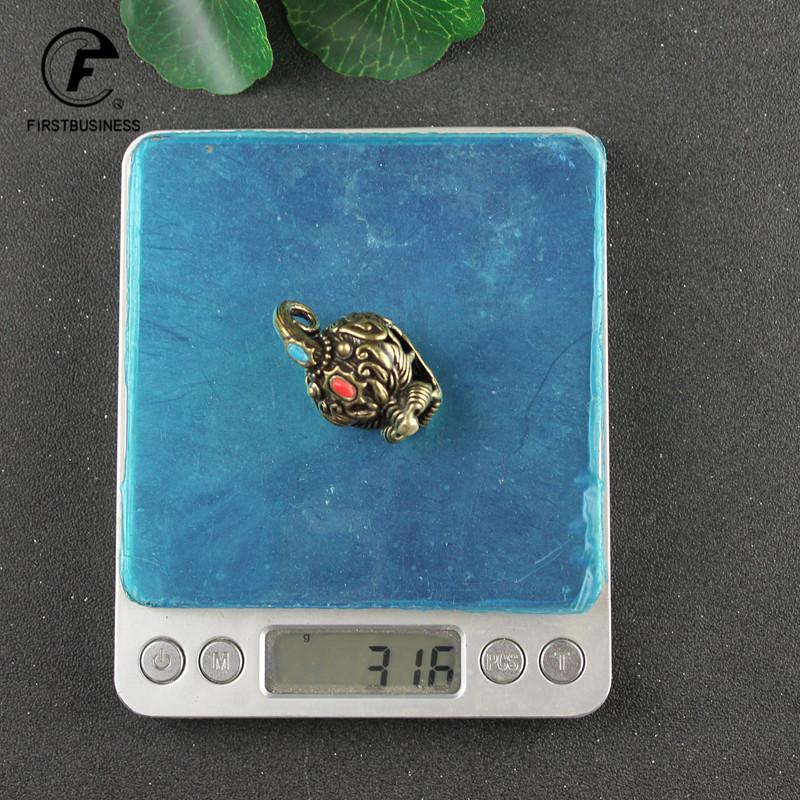 Copper Brave Troops Head Bell Small Ornaments Desk Feng Shui Decorations Retro Brass Keychain Pendants Home Decor Living Room