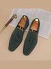 Fashion Casual Plus Size Leather Tassel Loafers Branded Men Formal Business Leather Shoes Fashionable Korean Style Pointed Leather Shoes
