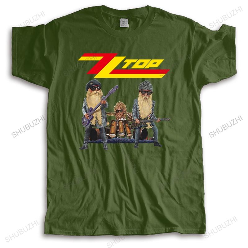 Cotton Tshirt Men Crew Neck Tops Classic ZZ Rock Band Funny Fashion Shubuzhi Casual Unisex Teeshirt Euro Size Brand Clothing