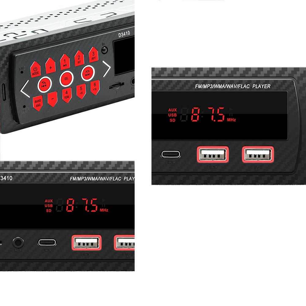 HIPPBQCC Car Radio 1 Din MP3 Player Digital Bluetooth Car Stereo Player FM Radio Stereo Audio Music With Steering Wheel Control